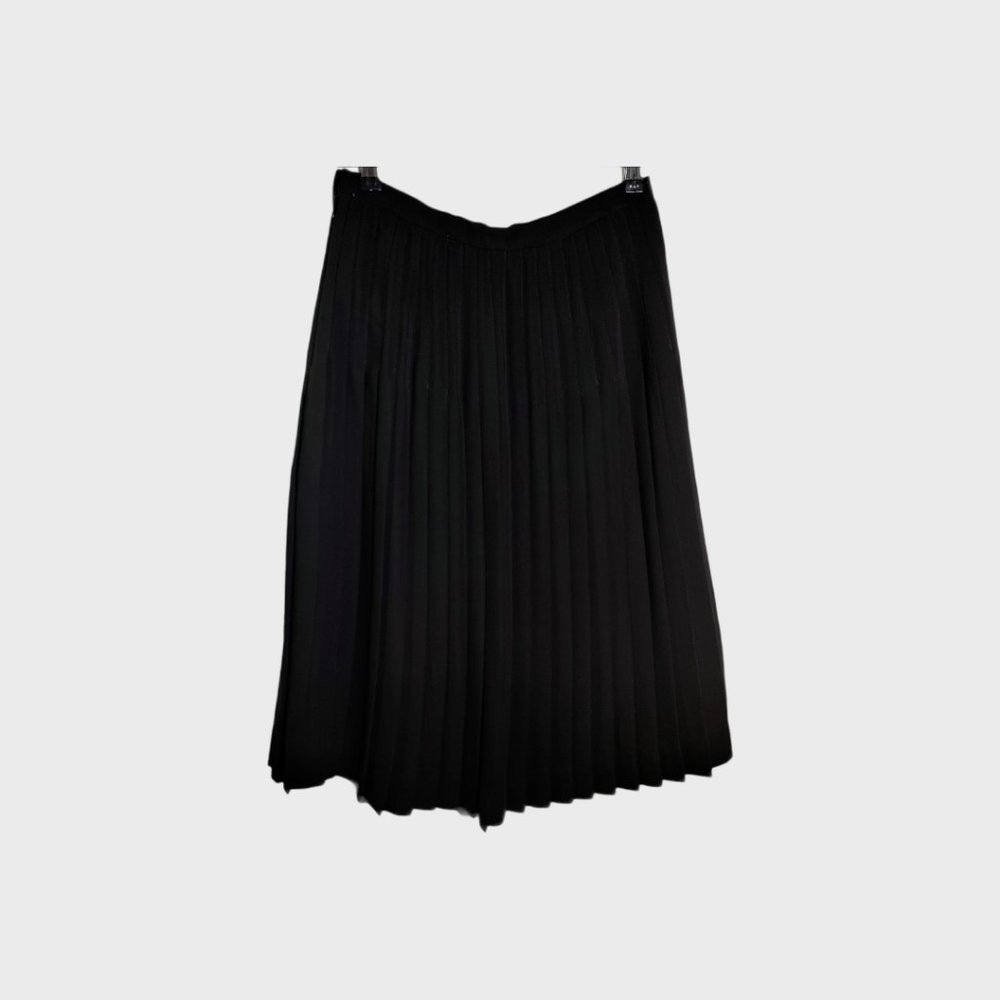 Lauren Ralph Sz 8 Pleated Skirt Black Below Knee